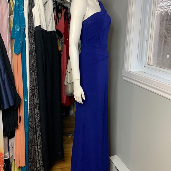 Windsor Peplum Blue royal Long Dress Gown Formal Evening Bodycon Small - Picture 5 of 10
